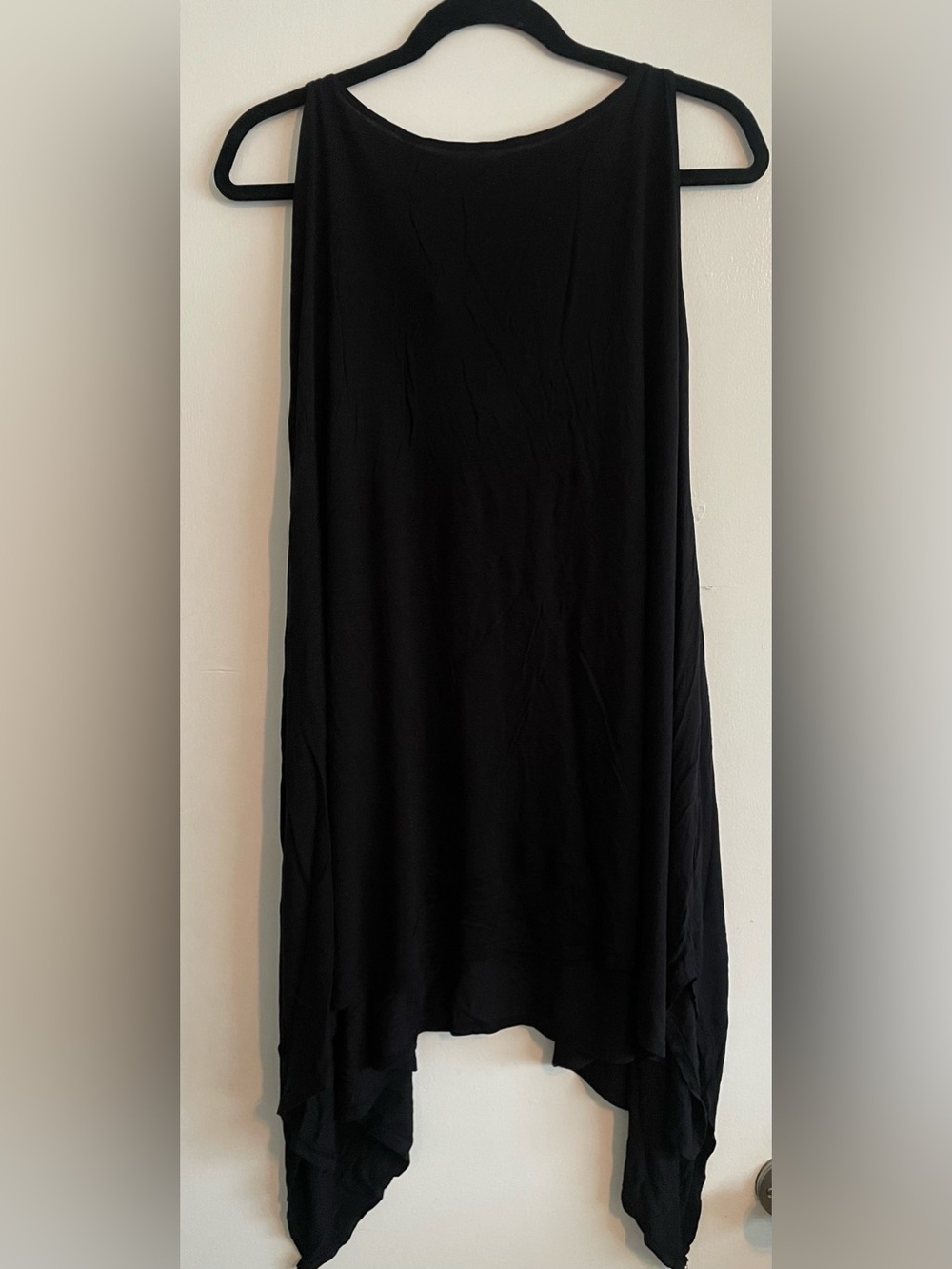 Michael Lauren Black Sleeveless Asymmetrical MIDI Dress